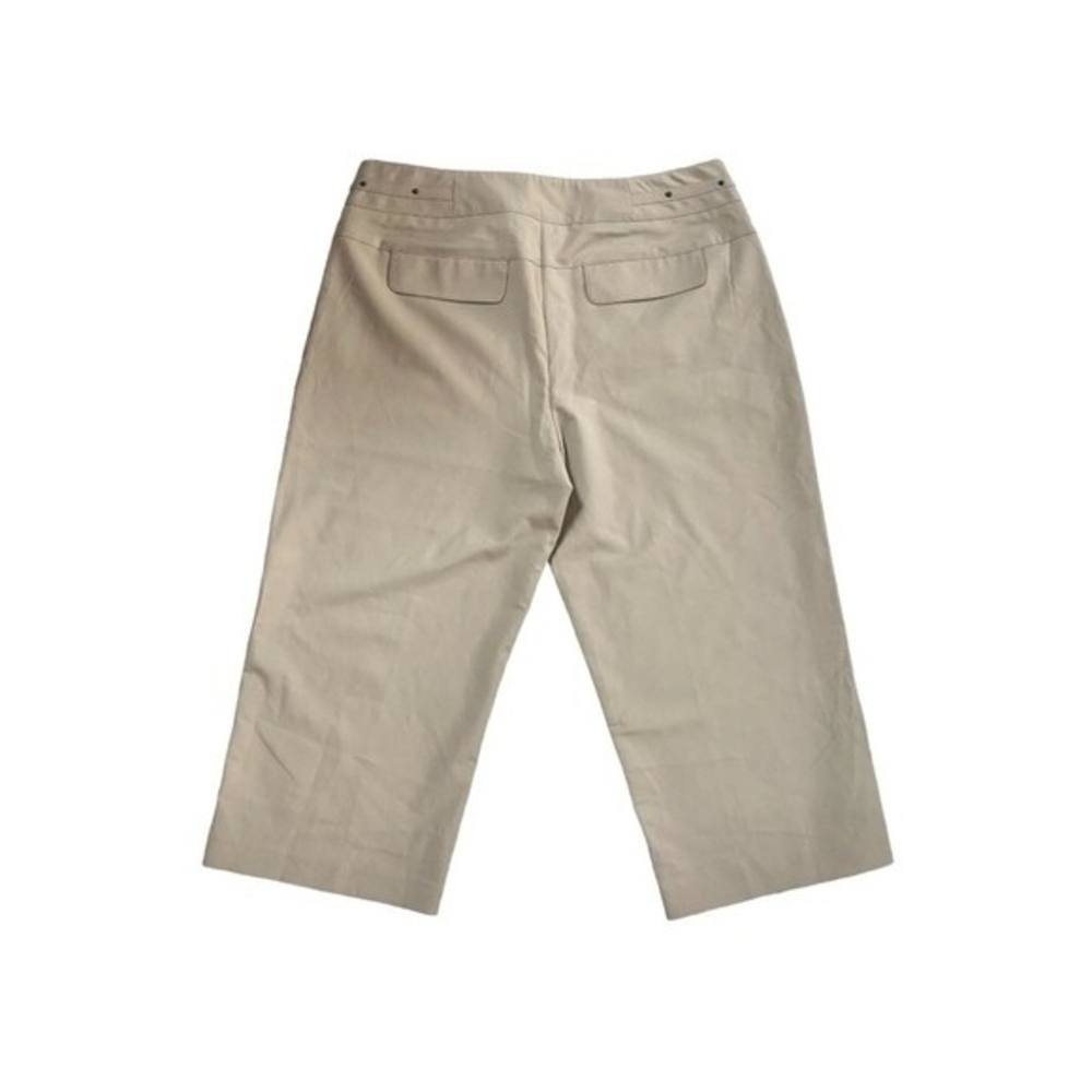 Hillard Hanson Women's Cropped Straight Leg Capri Pants 10 Tan Stretch NWT - Picture 8 of 10